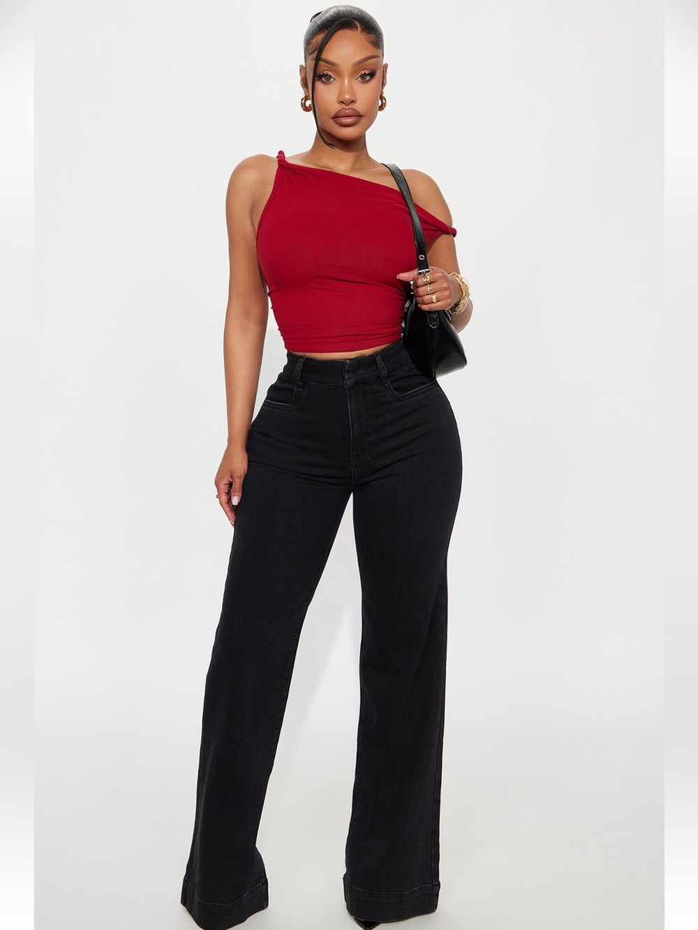 Fashion Nova Western Showdown Trouser Flare Jeans